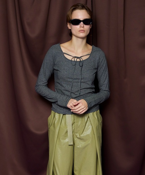 MAISON SPECIAL(メゾンスペシャル)の「2WAY Tops/2WAYトップス(Tシャツ/カットソー・レディース・ホワイト/イエロー/チャコールグレー・FREE)」の9枚目の写真