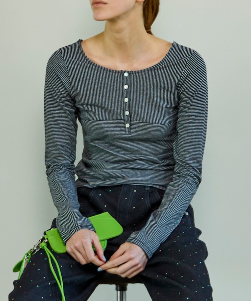 MAISON SPECIAL(メゾンスペシャル)の「2WAY Tops/2WAYトップス(Tシャツ/カットソー・レディース・ホワイト/イエロー/チャコールグレー・FREE)」の14枚目の写真