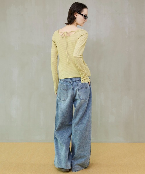 MAISON SPECIAL(メゾンスペシャル)の「2WAY Tops/2WAYトップス(Tシャツ/カットソー・レディース・ホワイト/イエロー/チャコールグレー・FREE)」の18枚目の写真