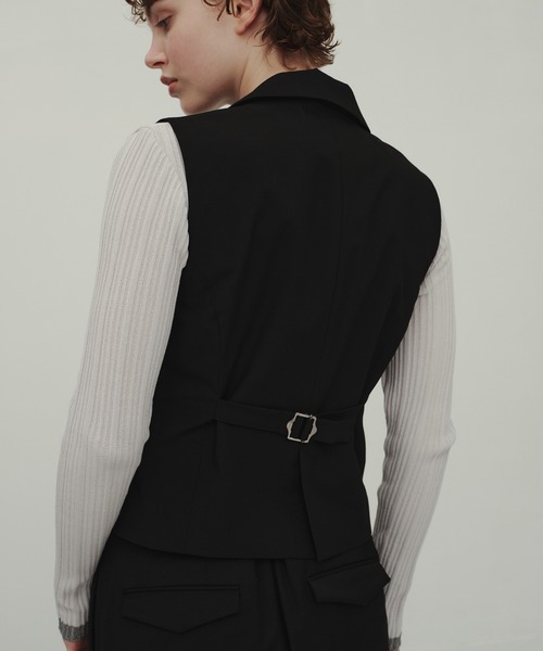CITY TOKYO（シティトウキョウ）の「Single Lapel Vest/シングルラペルベスト（ベスト・レディース・ブラック/チャコールグレー・FREE）」の3枚目の写真