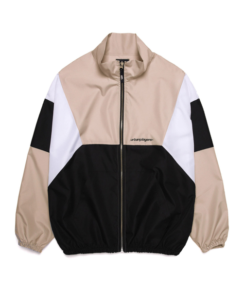 URBAN PLAYERS(アーバンプレイヤーズ)の「ニュイング オーバーサイズ ウィンドブレーカー ジャケット (ベージュ)(ナイロンジャケット・レディース・その他・LARGE/MEDIUM/X-LARGE)」の1枚目の写真
