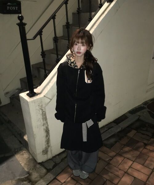 chancechance（チャンスチャンス）の「ストライプフードジップアップフードパーカー（ブルー/裏起毛）（パーカー・レディース・その他・SMALL/MEDIUM）」の5枚目の写真