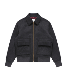 SOLEW（ソル）の「Wool Blue Jacket_Charcoal（MA-1）」