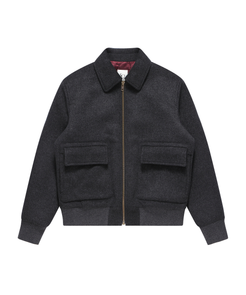 SOLEW(ソル)の「ウールブルゾンジャケット_チャコール(ブルゾン・メンズ・その他・SMALL/MEDIUM/LARGE/X-LARGE)」の1枚目の写真