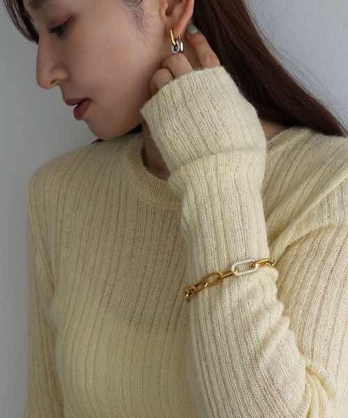 colleca la（コレカラ）の「[stainless]ボリュームレオンチェーンブレスレット〈金属アレルギー対応〉（ブレスレット・レディース・シルバー/ゴールド・FREE）」の3枚目の写真