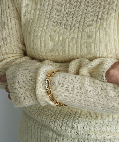 colleca la（コレカラ）の「[stainless]ボリュームレオンチェーンブレスレット〈金属アレルギー対応〉（ブレスレット・レディース・シルバー/ゴールド・FREE）」の4枚目の写真