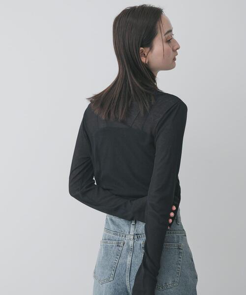 SENSE OF PLACE by URBAN RESEARCH（センスオブプレイスバイアーバンリサーチ）の「シアーハイネックカットトップ（Tシャツ/カットソー・レディース・オフホワイト/ブラック/ピンク・ONE）」の7枚目の写真