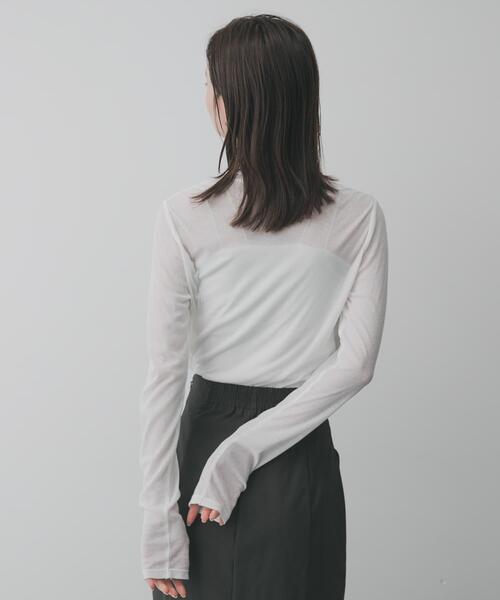 SENSE OF PLACE by URBAN RESEARCH（センスオブプレイスバイアーバンリサーチ）の「シアーハイネックカットトップ（Tシャツ/カットソー・レディース・オフホワイト/ブラック/ピンク・ONE）」の14枚目の写真