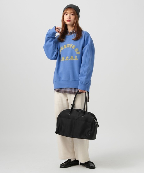 BAYFLOW（ベイフロー）の「[冬もあったか]ピグメントロゴ裏起毛スウェット（スウェット・レディース・オフホワイト/ブルー/チャコール/イエロー・MEDIUM/SMALL）」の20枚目の写真