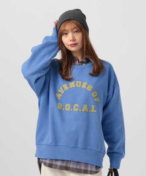 BAYFLOW（ベイフロー）の「[冬もあったか]ピグメントロゴ裏起毛スウェット（スウェット・レディース・オフホワイト/ブルー/チャコール/イエロー・MEDIUM/SMALL）」の22枚目の写真