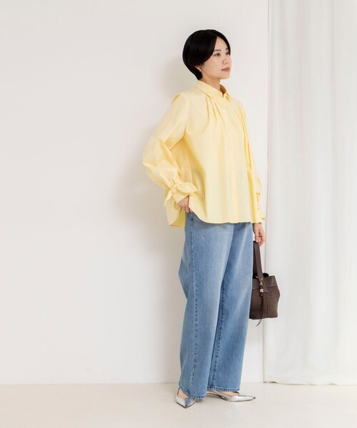 NOLLEY’S（ノーリーズ）の「ウォッシャブル袖リボン付きボリュームシャツ（シャツ/ブラウス・レディース・サックスブルー/イエロー/ホワイト・38）」の5枚目の写真