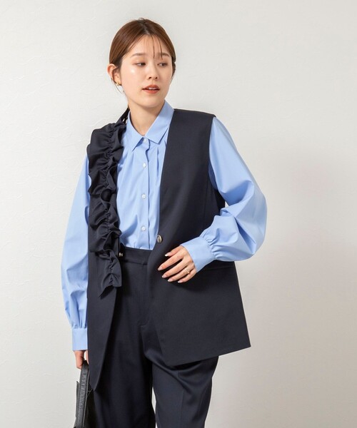 NOLLEY’S（ノーリーズ）の「ウォッシャブル袖リボン付きボリュームシャツ（シャツ/ブラウス・レディース・サックスブルー/イエロー/ホワイト・38）」の22枚目の写真