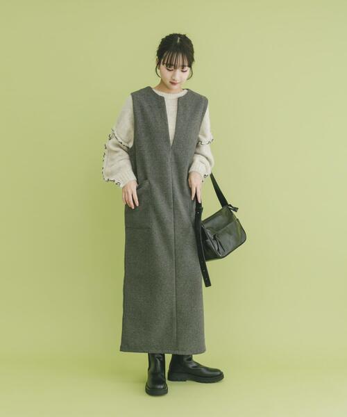 ITEMS URBANRESEARCH（アイテムズ アーバンリサーチ）の「フリルメローニット（ニット/セーター・レディース・グレー/オフホワイト/ブルー・FREE）」の16枚目の写真