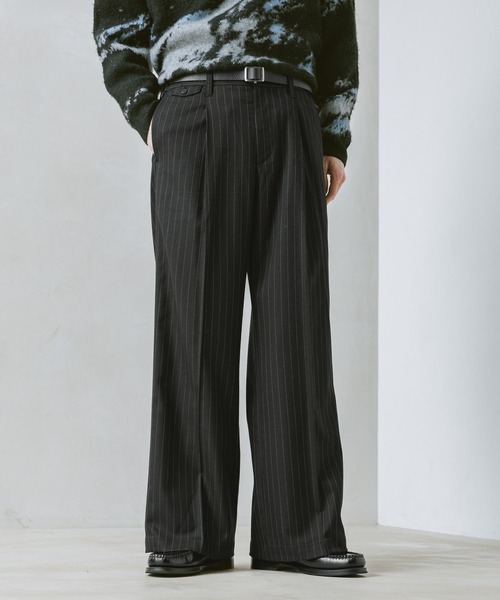 RAGEBLUE（レイジブルー）の「TRW Tuck Semi Wide Slacks/タックセミワイドスラックス【セットアップ対応】（スラックス・メンズ・ブラック系その他/ベージュ/ネイビー・SMALL/MEDIUM/LARGE）」の7枚目の写真