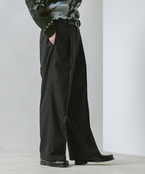 RAGEBLUE（レイジブルー）の「TRW Tuck Semi Wide Slacks/タックセミワイドスラックス【セットアップ対応】（スラックス・メンズ・ブラック系その他/ベージュ/ネイビー・SMALL/MEDIUM/LARGE）」の8枚目の写真