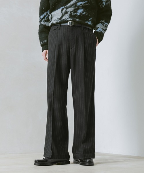RAGEBLUE（レイジブルー）の「TRW Tuck Semi Wide Slacks/タックセミワイドスラックス【セットアップ対応】（スラックス・メンズ・ブラック系その他/ベージュ/ネイビー・SMALL/MEDIUM/LARGE）」の9枚目の写真