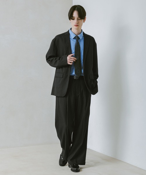 RAGEBLUE（レイジブルー）の「TRW Tuck Semi Wide Slacks/タックセミワイドスラックス【セットアップ対応】（スラックス・メンズ・ブラック系その他/ベージュ/ネイビー・SMALL/MEDIUM/LARGE）」の11枚目の写真