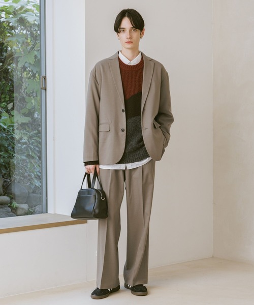 RAGEBLUE（レイジブルー）の「TRW Tuck Semi Wide Slacks/タックセミワイドスラックス【セットアップ対応】（スラックス・メンズ・ブラック系その他/ベージュ/ネイビー・SMALL/MEDIUM/LARGE）」の12枚目の写真
