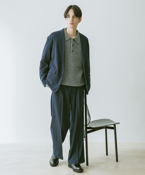 RAGEBLUE（レイジブルー）の「TRW Tuck Semi Wide Slacks/タックセミワイドスラックス【セットアップ対応】（スラックス・メンズ・ブラック系その他/ベージュ/ネイビー・SMALL/MEDIUM/LARGE）」の19枚目の写真