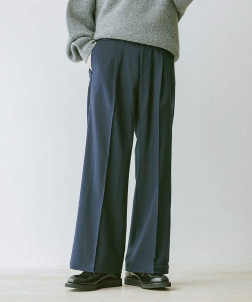RAGEBLUE（レイジブルー）の「TRW Tuck Semi Wide Slacks/タックセミワイドスラックス【セットアップ対応】（スラックス・メンズ・ブラック系その他/ベージュ/ネイビー・SMALL/MEDIUM/LARGE）」の21枚目の写真