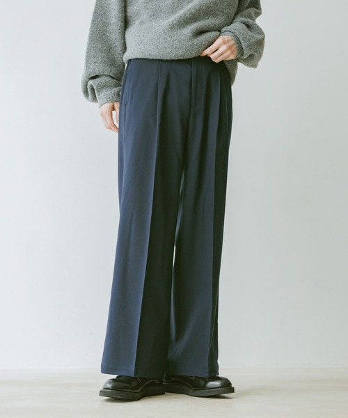 RAGEBLUE（レイジブルー）の「TRW Tuck Semi Wide Slacks/タックセミワイドスラックス【セットアップ対応】（スラックス・メンズ・ブラック系その他/ベージュ/ネイビー・SMALL/MEDIUM/LARGE）」の22枚目の写真