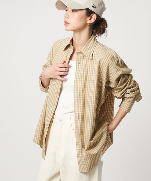 CITEN(シテン)の「<CITEN>スタンダードシャツ ギンガムチェック(シャツ/ブラウス・メンズ・ライトブルー/ベージュ・S/M/L)」の2枚目の写真
