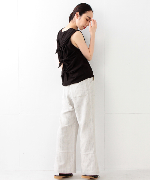 Ray BEAMS（レイビームス）の「RBS / リボン バック ノースリーブ（Tシャツ/カットソー・レディース・オフホワイト/ブラック/レッド系その他・ONE SIZE）」の4枚目の写真