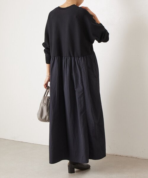 BEARDSLEY(ビアズリー)の「ニットコンビワンピース(ワンピース・レディース・ブラック/ネイビー・1/0)」の6枚目の写真