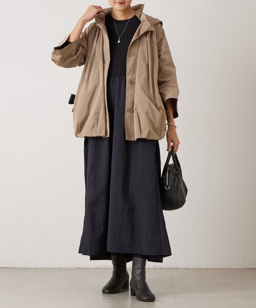 BEARDSLEY(ビアズリー)の「ニットコンビワンピース(ワンピース・レディース・ブラック/ネイビー・1/0)」の11枚目の写真