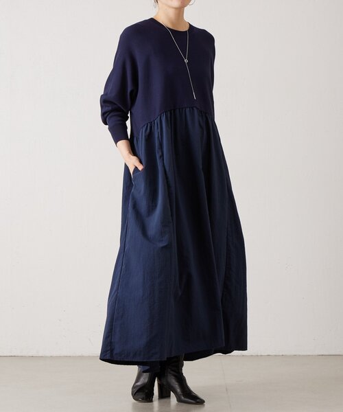 BEARDSLEY(ビアズリー)の「ニットコンビワンピース(ワンピース・レディース・ブラック/ネイビー・1/0)」の17枚目の写真