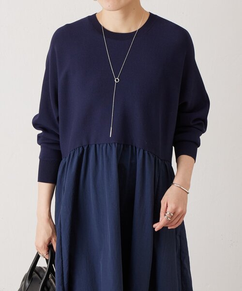 BEARDSLEY(ビアズリー)の「ニットコンビワンピース(ワンピース・レディース・ブラック/ネイビー・1/0)」の20枚目の写真