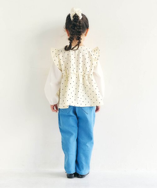 apres les cours(アプレレクール)の「フリルベストドッキングトップス_ジュニア対応(シャツ/ブラウス・キッズ・チャコール/アイボリー・80/90/100/110/120/130/140)」の5枚目の写真