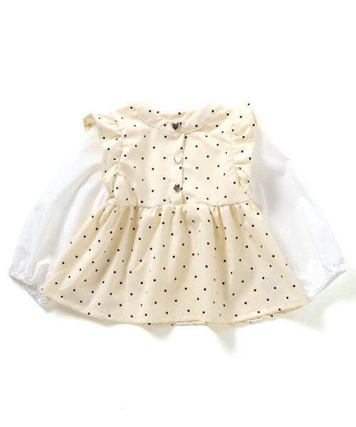 apres les cours(アプレレクール)の「フリルベストドッキングトップス_ジュニア対応(シャツ/ブラウス・キッズ・チャコール/アイボリー・80/90/100/110/120/130/140)」の10枚目の写真