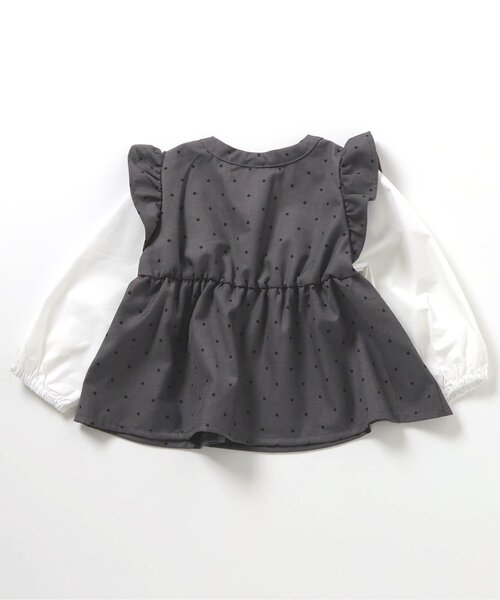 apres les cours(アプレレクール)の「フリルベストドッキングトップス_ジュニア対応(シャツ/ブラウス・キッズ・チャコール/アイボリー・80/90/100/110/120/130/140)」の11枚目の写真