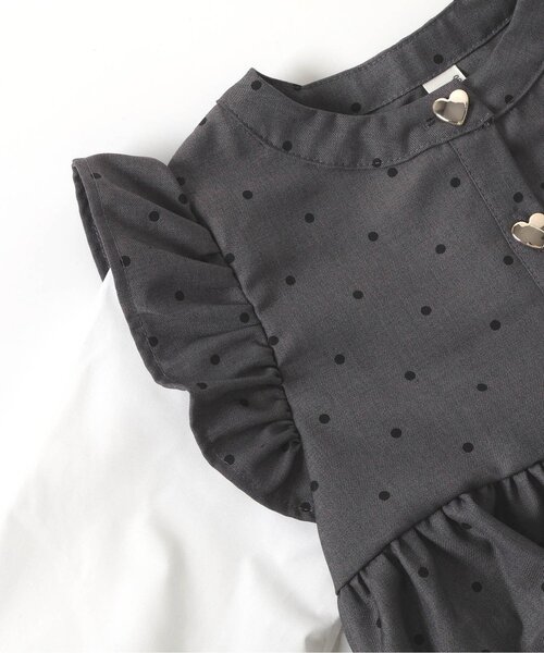 apres les cours(アプレレクール)の「フリルベストドッキングトップス_ジュニア対応(シャツ/ブラウス・キッズ・チャコール/アイボリー・80/90/100/110/120/130/140)」の15枚目の写真