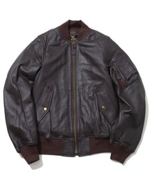 【HOUSTON/ヒューストン】SHEEP LEATHER MA-1 FLIGHT JACKET/シープレザーMA-1
