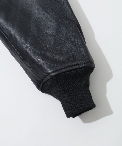 HOUSTON(ヒューストン)の「【HOUSTON/ヒューストン】SHEEP LEATHER MA-1 FLIGHT JACKET/シープレザーMA-1(MA-1・メンズ・ブラック/ブラウン・M/L/XL)」の7枚目の写真