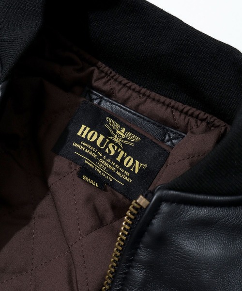 HOUSTON(ヒューストン)の「【HOUSTON/ヒューストン】SHEEP LEATHER MA-1 FLIGHT JACKET/シープレザーMA-1(MA-1・メンズ・ブラック/ブラウン・M/L/XL)」の8枚目の写真
