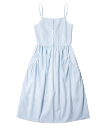 SIYAZU（シヤジュ）の「SIA8020 シアサッカーキャミソールワンピース_ブルーストライプ（ワンピース）」