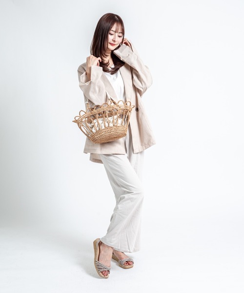TARANGO(タランゴ)の「【TARANGO】手編み インナー付き かごバッグ ハンドバッグ(かごバッグ・レディース・ナチュラル・FREE)」の4枚目の写真