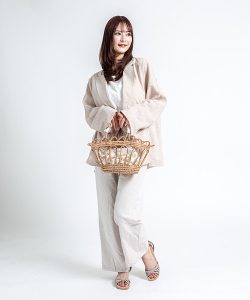 TARANGO(タランゴ)の「【TARANGO】手編み インナー付き かごバッグ ハンドバッグ(かごバッグ・レディース・ナチュラル・FREE)」の6枚目の写真