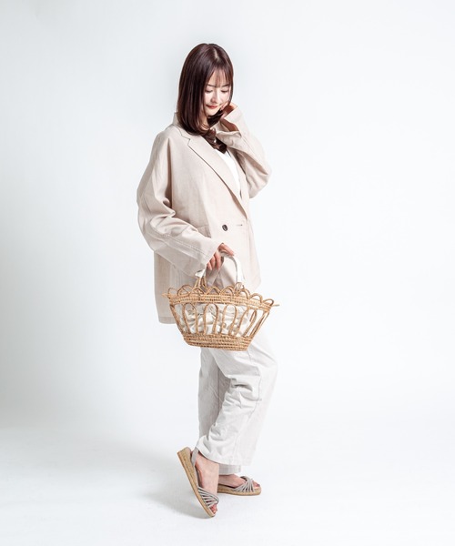 TARANGO(タランゴ)の「【TARANGO】手編み インナー付き かごバッグ ハンドバッグ(かごバッグ・レディース・ナチュラル・FREE)」の5枚目の写真