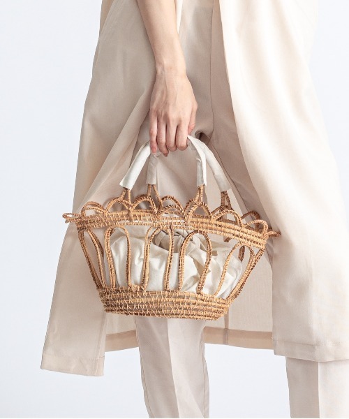 TARANGO(タランゴ)の「【TARANGO】手編み インナー付き かごバッグ ハンドバッグ(かごバッグ・レディース・ナチュラル・FREE)」の8枚目の写真