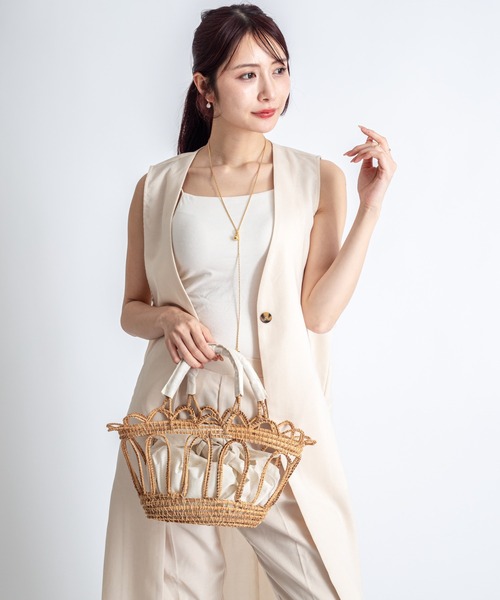 TARANGO(タランゴ)の「【TARANGO】手編み インナー付き かごバッグ ハンドバッグ(かごバッグ・レディース・ナチュラル・FREE)」の10枚目の写真