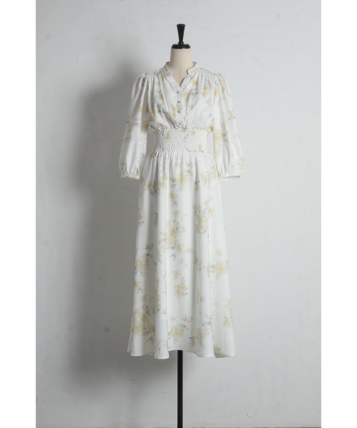 tocco closet(トッコ クローゼット)の「ウエストシャーリングスキッパーフラワープリントワンピース(ワンピース・レディース・ピンク/ライトイエロー・M)」の16枚目の写真