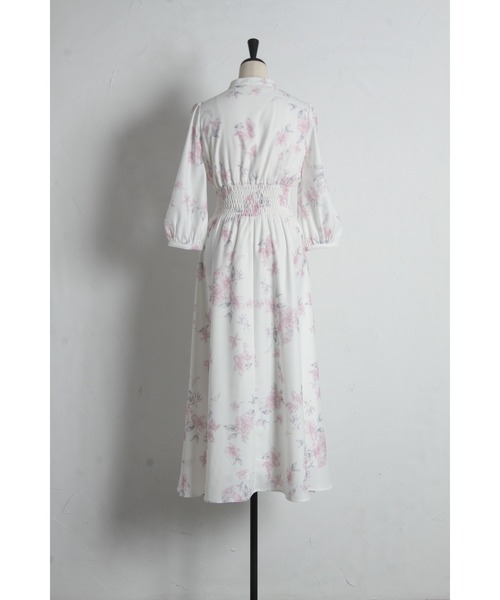 tocco closet(トッコ クローゼット)の「ウエストシャーリングスキッパーフラワープリントワンピース(ワンピース・レディース・ピンク/ライトイエロー・M)」の19枚目の写真