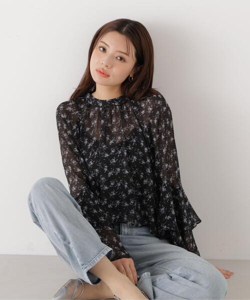 a/mie（アミー）の「＜ウォッシャブル＞＜ａ＞ジョーゼットボリュームブラウス / 1216119201（シャツ/ブラウス・レディース・ベージュ/ブラック・FREE）」の6枚目の写真