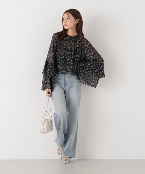a/mie（アミー）の「＜ウォッシャブル＞＜ａ＞ジョーゼットボリュームブラウス / 1216119201（シャツ/ブラウス・レディース・ベージュ/ブラック・FREE）」の9枚目の写真