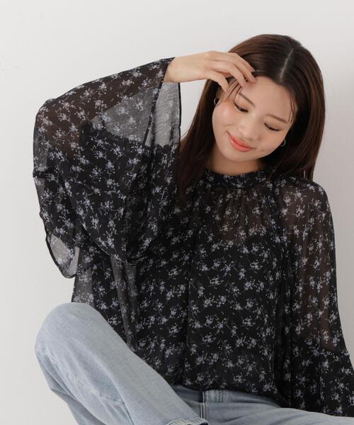 a/mie（アミー）の「＜ウォッシャブル＞＜ａ＞ジョーゼットボリュームブラウス / 1216119201（シャツ/ブラウス・レディース・ベージュ/ブラック・FREE）」の12枚目の写真
