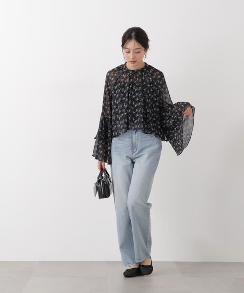 a/mie（アミー）の「＜ウォッシャブル＞＜ａ＞ジョーゼットボリュームブラウス / 1216119201（シャツ/ブラウス・レディース・ベージュ/ブラック・FREE）」の14枚目の写真